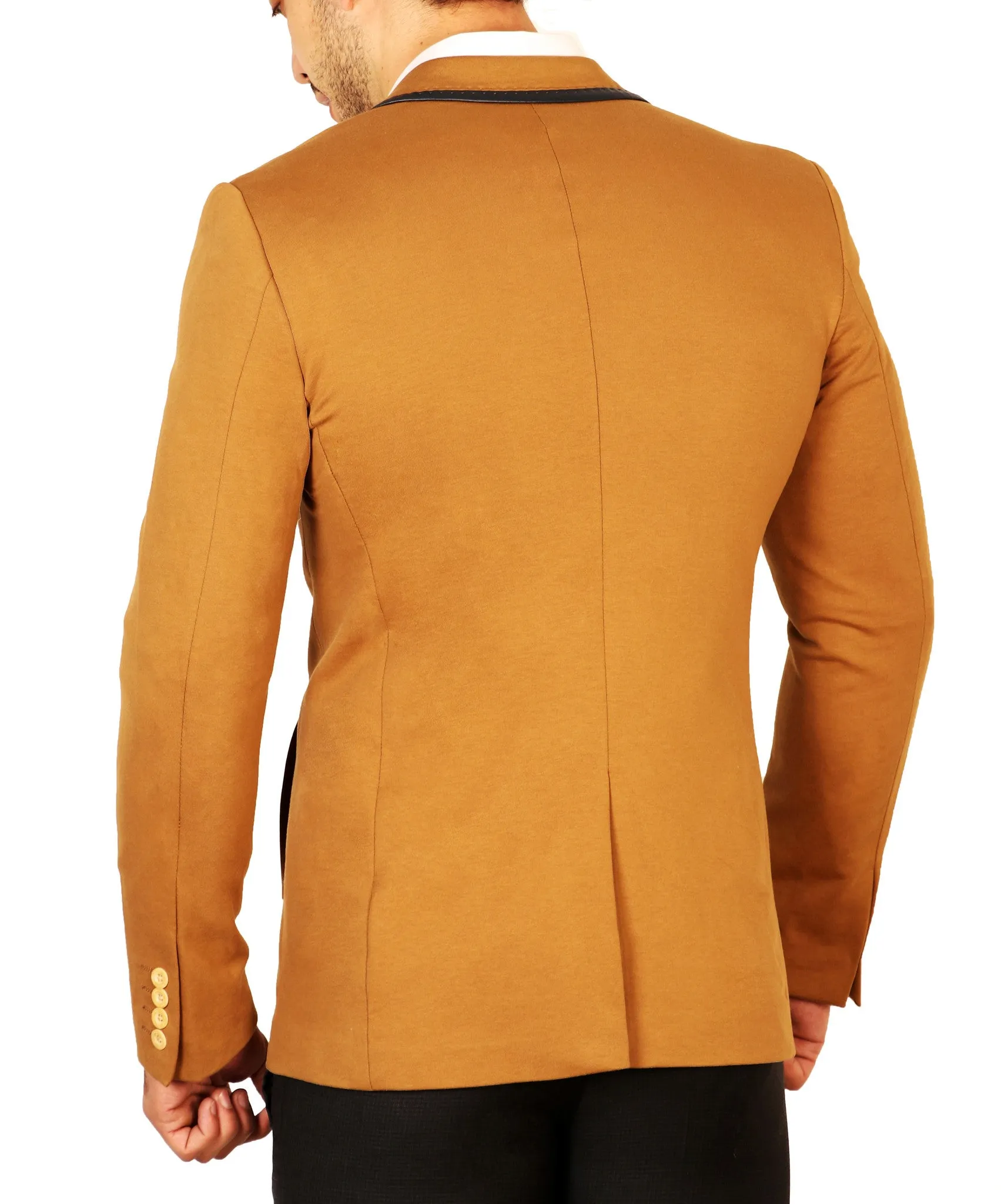 Stitched Contrast Lapel Cotton Sport Jacket