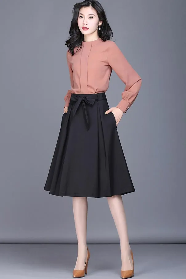 summer women high waist commuter knee length skirt CYM316