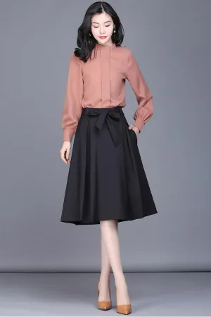 summer women high waist commuter knee length skirt CYM316