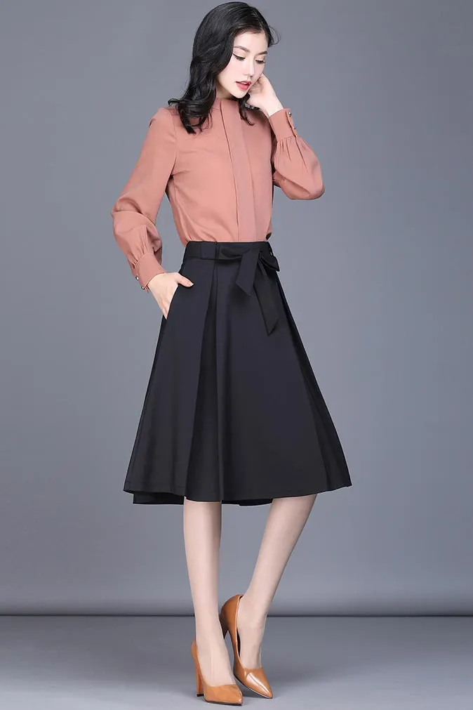 summer women high waist commuter knee length skirt CYM316