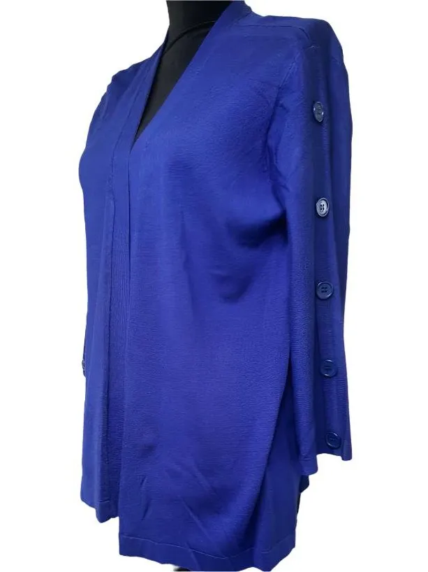Sweater-Cardigan-Blue-Open Front-Women's-M43103km