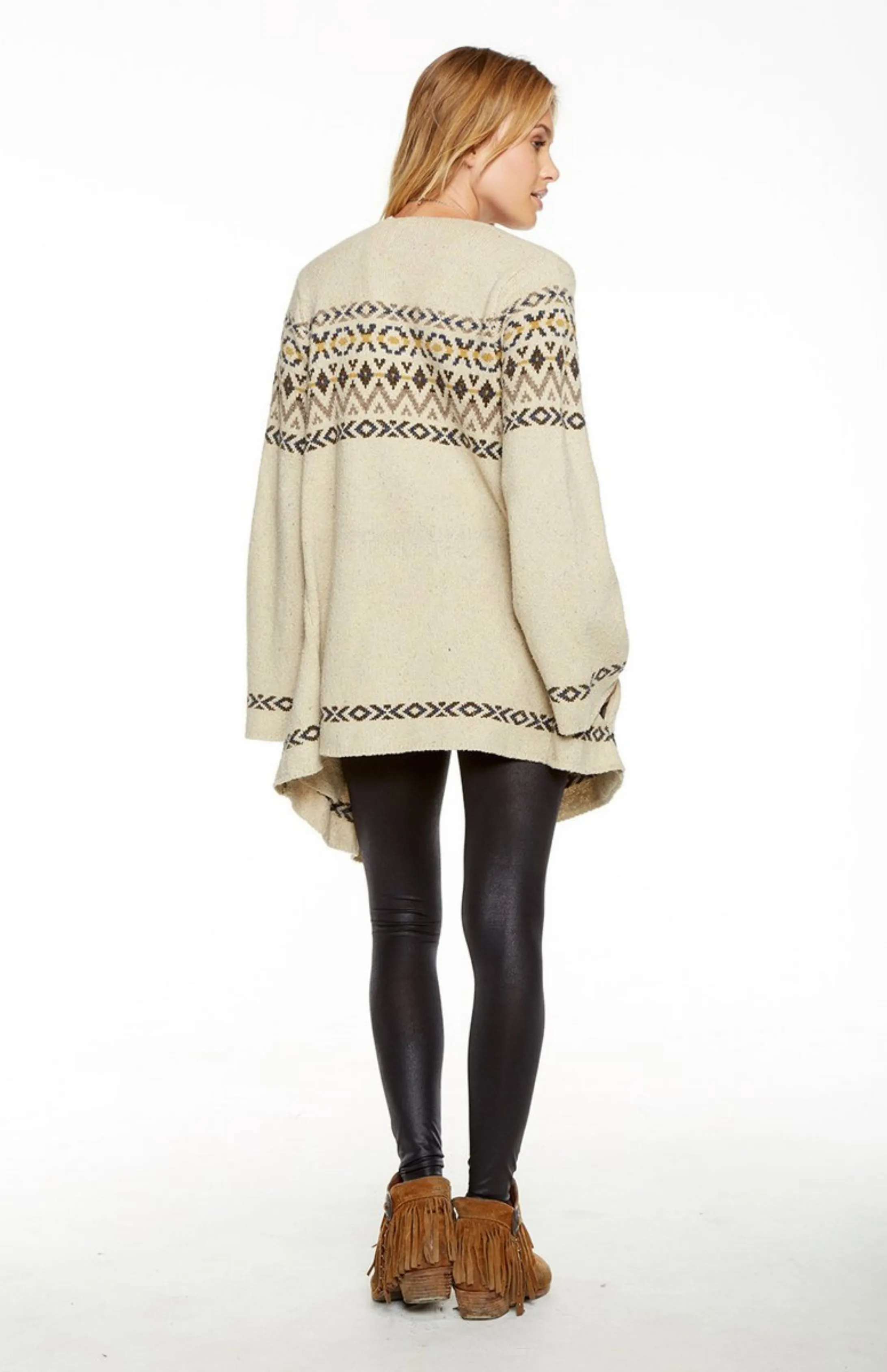 Tan Tribal Print Cardigan