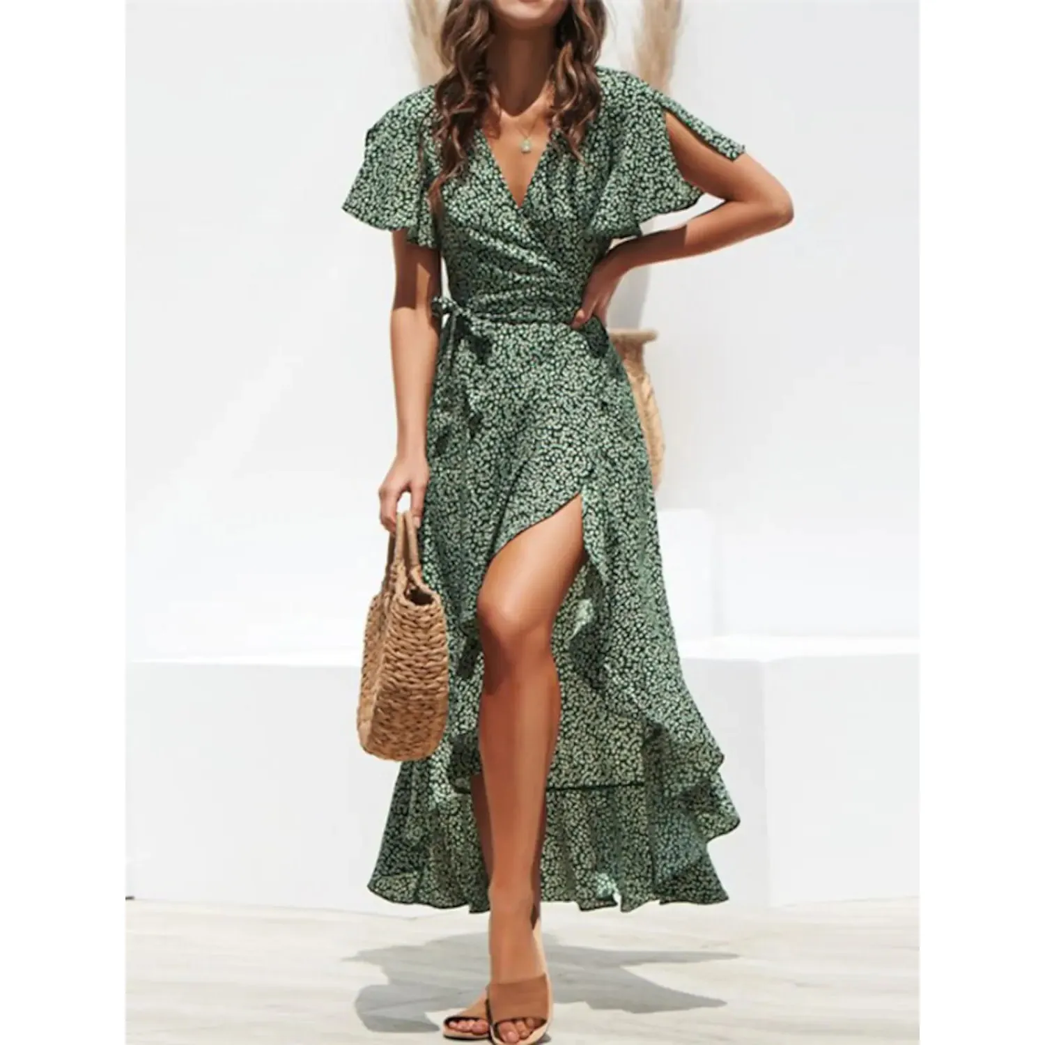 TastyHottie - Women's V-Neck Elegant Long Chiffon Dress