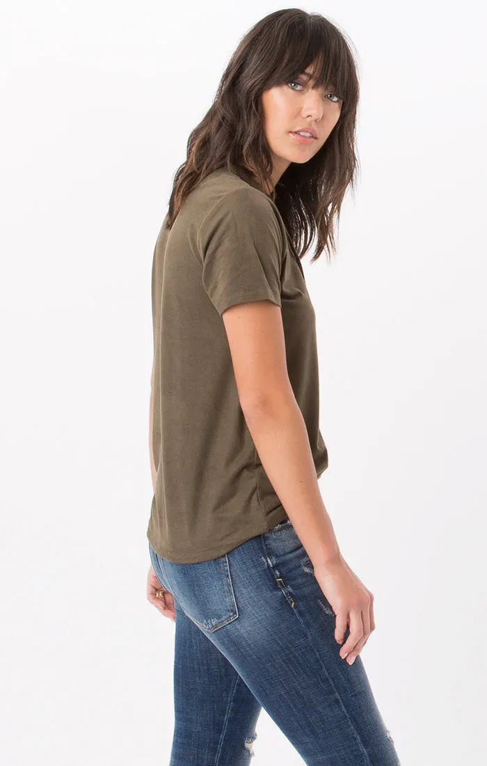 The Suede Lace Up Top