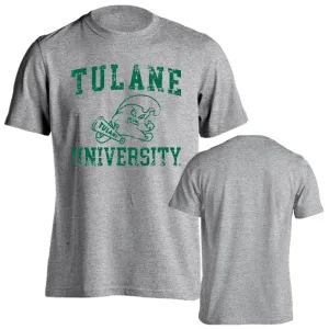 Tulane University Green Wave Tulane Distressed Retro Logo Short Sleeve T-Shirt