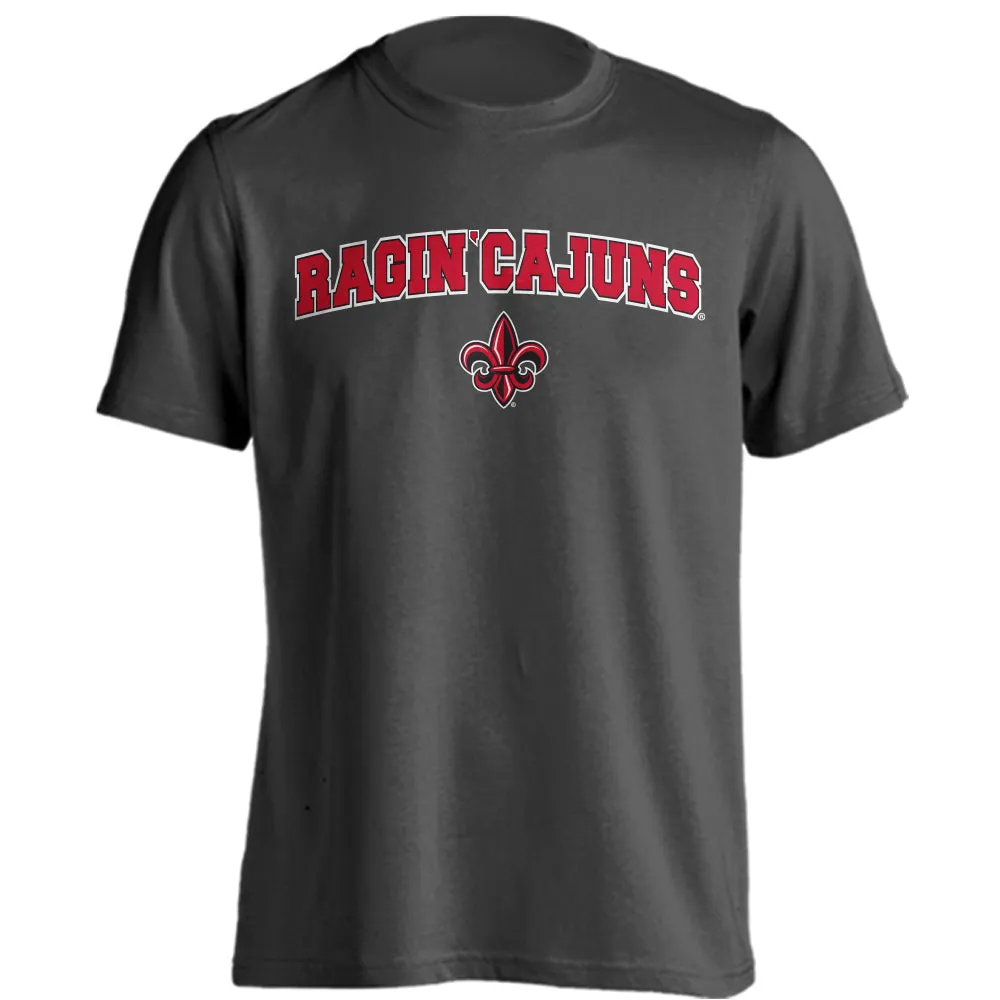 U of Louisiana at Lafayette Ragin' Cajuns Arched Text With Logo Short Sleeve Tee