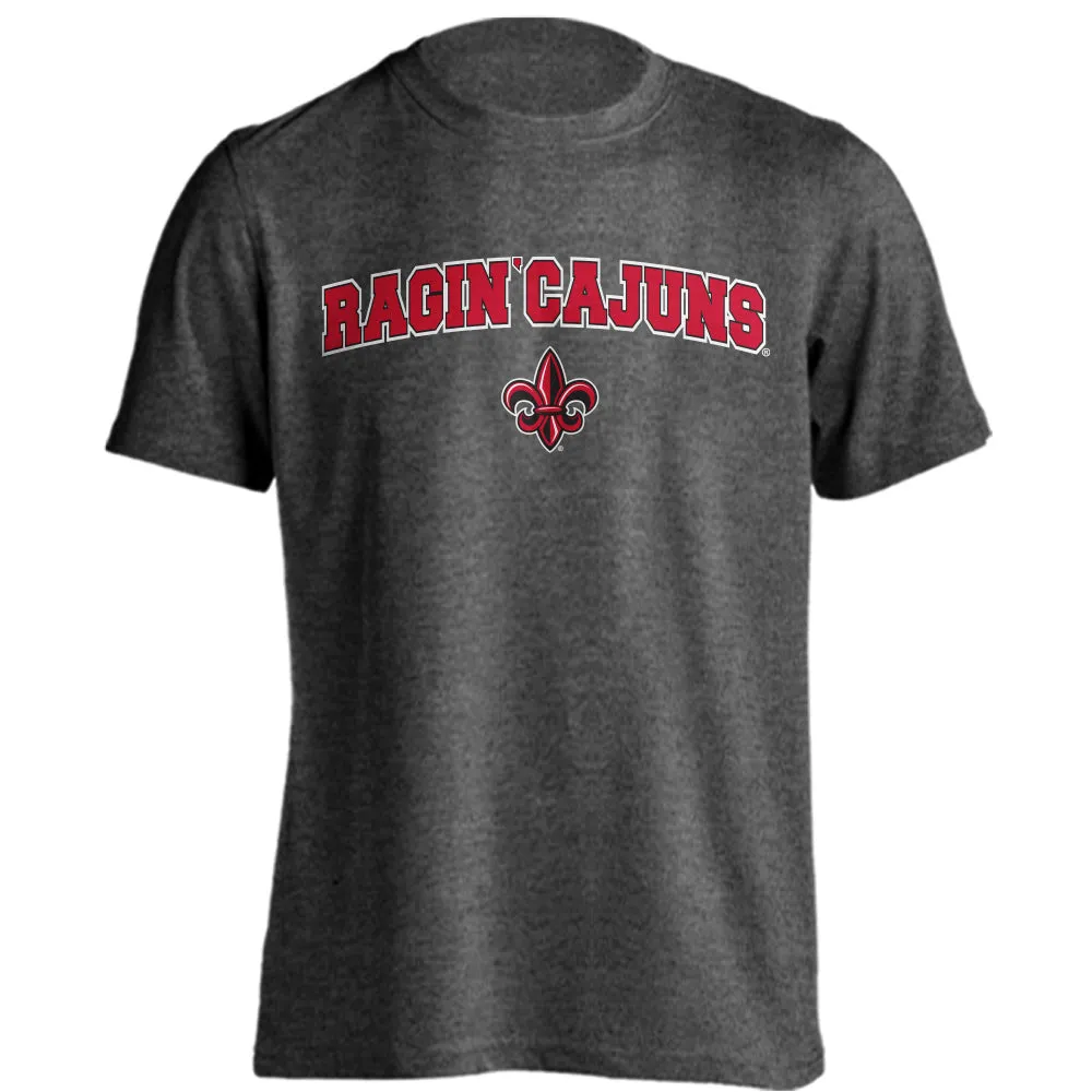 U of Louisiana at Lafayette Ragin' Cajuns Arched Text With Logo Short Sleeve Tee