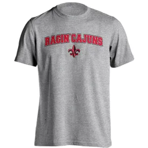 U of Louisiana at Lafayette Ragin' Cajuns Arched Text With Logo Short Sleeve Tee