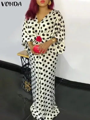 VONDA Polka Dot Print Dress