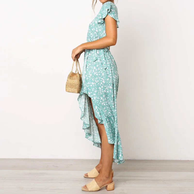Women Dress Floral Print Long Beach Dress