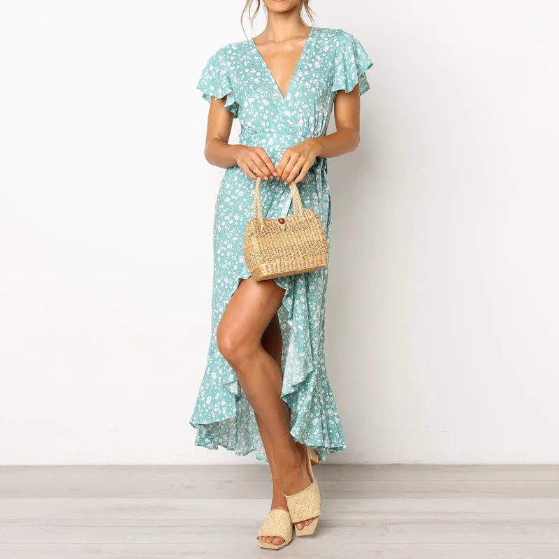 Women Dress Floral Print Long Beach Dress