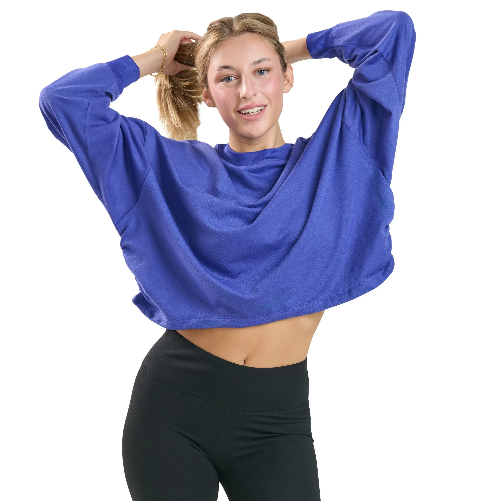 Women's Cropped Crew Neck Sweater