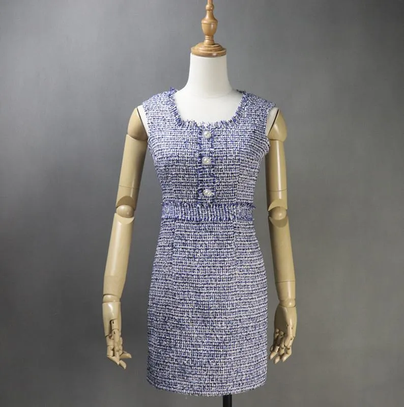 Women's CUSTOM MADE Tweed Dark Blue Jacket Coat Blazer  Dress/ Skirt/ Trousers