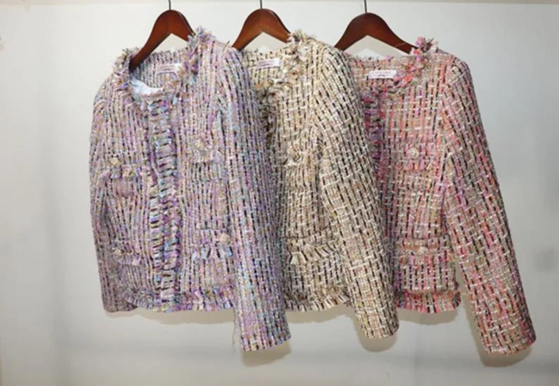 Women's Designer Inspired CUSTOM MADE Multi-Colour Tweed Jacket Coat Blazer   Skirt/ Shorts Suit 3 Colours