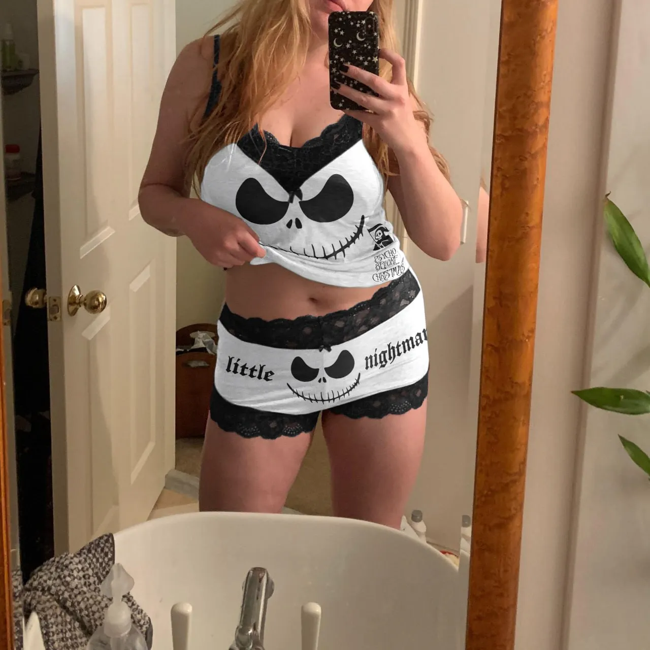 Women's Pajama Set, Sexy Little Nightmare Lace Short Sleepwear Nightwear